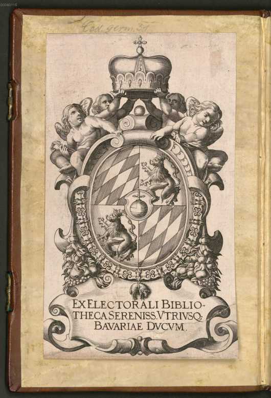 Vorderer Spiegel. Exlibris, M?nchner Hofbibliothek ... uit