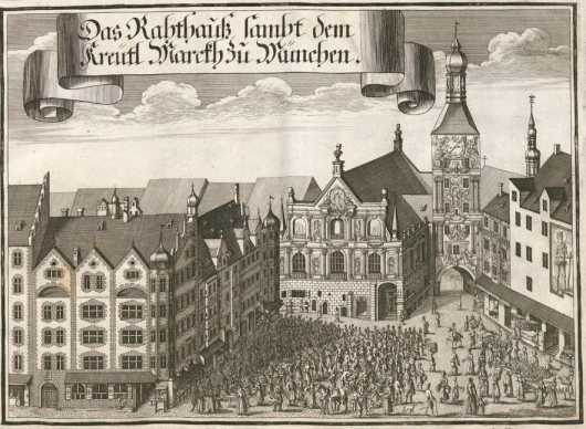 M 4:Das Rahthauß sambt dem Kreutl Marck...