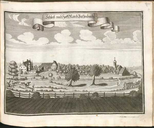 M 91:Schloß und Hoff-March Passenbach.
