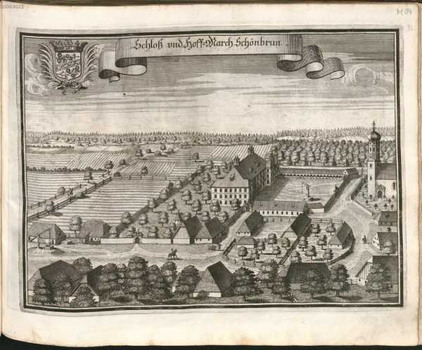 M 94:Schloß und Hoff-March Schönbrun.

