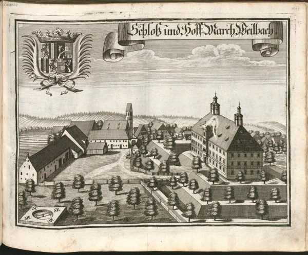 M 99:Schloß und Hoff-March Weilbach.
