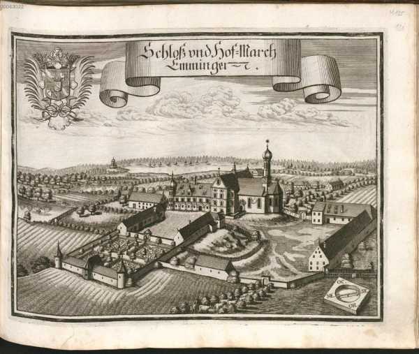 M 125:Schloß und Hof-March Emmingen.
 ... dans