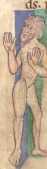 Initiale: Bärtige Figur als I - Initial...