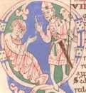 Initiale Q: Ein Priester auf ... da