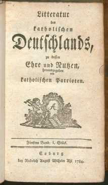 Titelblatt: Fünfter Band. Erstes Stück ... dans