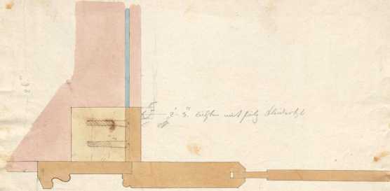 Schrank-Detail mit Dübel und Schraubenverankerung ... din