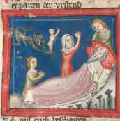 Historisierte Initiale: Sintflut in N (1...