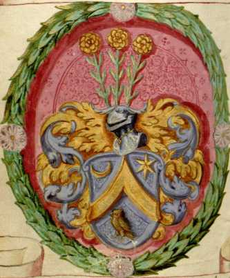 gemaltes Wappen und handschr.: Herman von Dorne Lut, 1603 ii die Junii (406)
