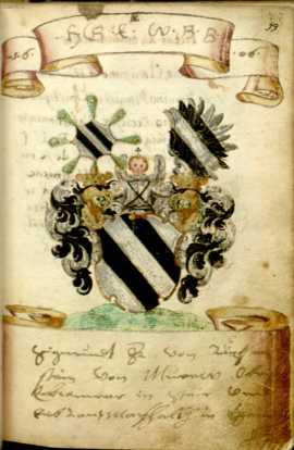 gemaltes Wappen:16 H C B ... aus