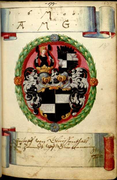 gemaltes Wappen: 1600 din