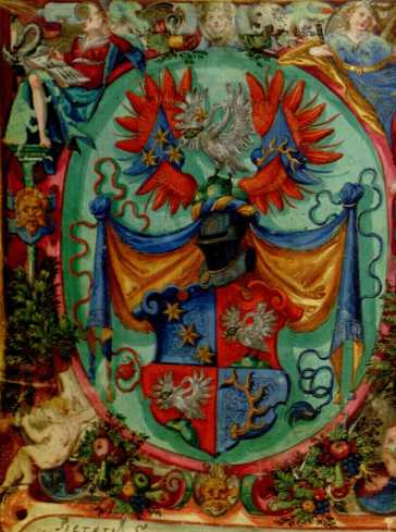 Ganzseitiges Wappen des Christoph Donauer; ... aus