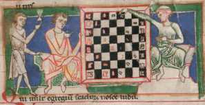 Miniatur: Schachspiel. Mit zwei Spielern ... aus