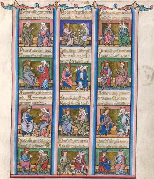 Ganzseitige Miniatur (zu Mt.1,3-10): 12 ...