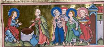 Miniatur (zu Jh.4,1-42): Jesus und die S...