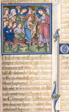 Miniatur (zu Jh.6,1-15): Speisung der F...