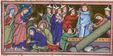 Miniatur (zu Jh.11,17-44): Auferweckung ...