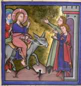 Miniatur (zu Jh.12,12-16): Einzug Christ...