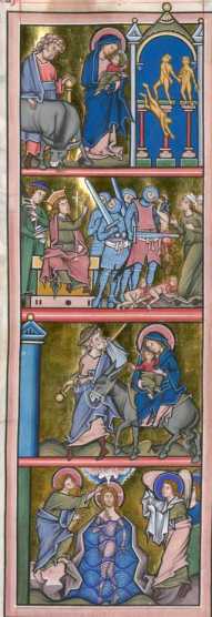 Miniatur (zu Mt.2,13-23. 3,13-17): 4 Tei...