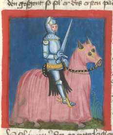 Miniatur: Der Ritter (Springer) (16r   )...