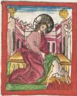 Zwei Miniaturen und Initiale H aus