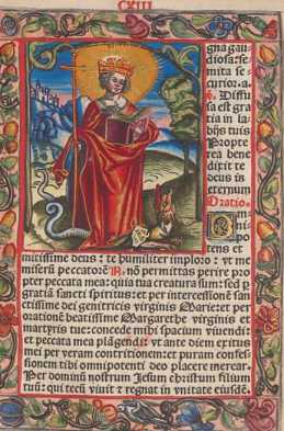 Miniatur: Hl. Margareta ?
 aus
