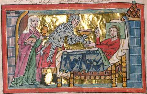 Miniatur in Deckfarben und Gold: Jakobs ...