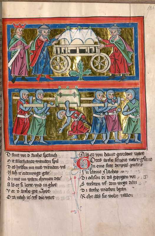 Miniatur in Deckfarben und Gold: Doppelb...