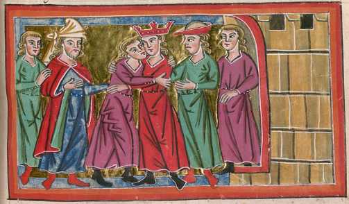Miniatur in Deckfarben und Gold: Absalom...