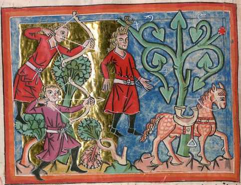 Miniatur in Deckfarben und Gold: Absalom...
