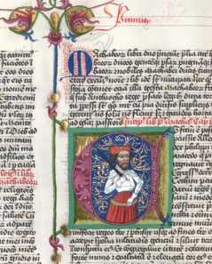 Damaszierte Initiale D, historisierte In...
