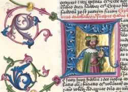 Historisierte Initiale F: Herrscherdarst...