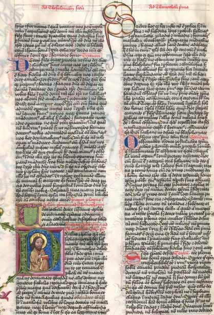 Schmuckinitiale T, historisierte Initial...