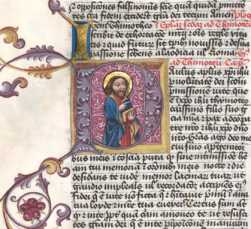 Goldinitiale I, historisierte Initiale P: ... da