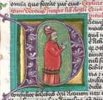 Historisierte Initiale P: Prophet Elias ...