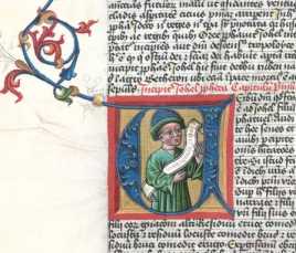 Historisierte Initiale V: Prophet Joel (...