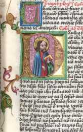 Historisierte Initiale P: Apostel Paulus...