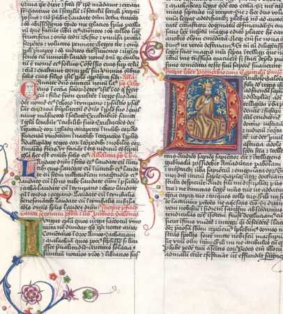 Goldene Initiale I, historisierte Initiale P: König Salomon (166)
