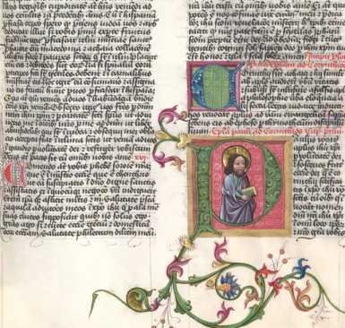 Schmuckinitiale C, historisierte Initial...