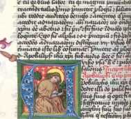 Damaszierte Initiale O, historisierte In...