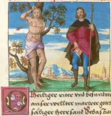 Miniatur: Heiliger Sebastian. uit