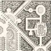 Ganzseitiger Kupferstich: Gartenplan
