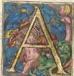 Initiale in Deckfarben und Gold: A
