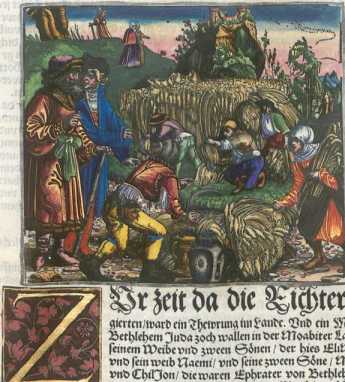 Kolorierter Kupferstich: Die Heimkehr
