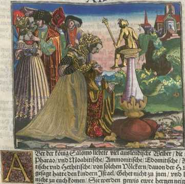 Kolorierter Kupferstich: Salomos Bundesb...