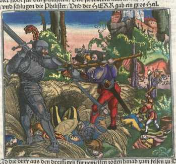 Kolorierter Kupferstich: Die Anhänger D...