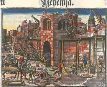Kolorierter Kupferstich: Jerusalems Stad...