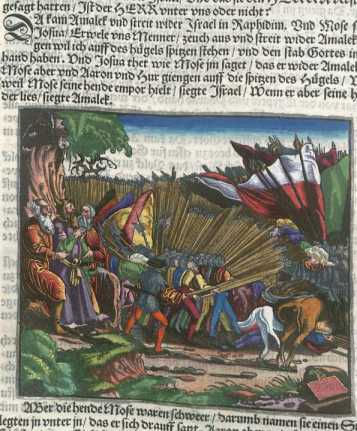 Kolorierter Kupferstich: Der Kampf gegen ... aus