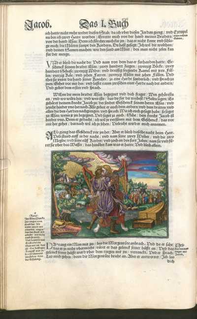 Kolorierter Kupferstich: Mit einem Engel ... aus