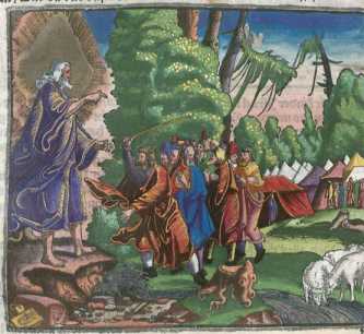 Kolorierter Kupferstich: Gott verhilft d...