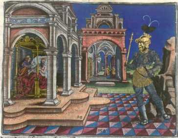 Kolorierter Kupferstich: Nebukadnezzars ...